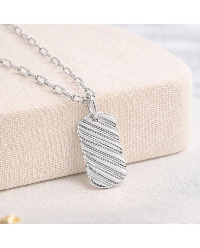 925 Sterling Silver Wave Pendant | Handmade Unisex Jewelry