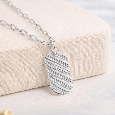 925 Sterling Silver Wave Pendant | Handmade Unisex Jewelry