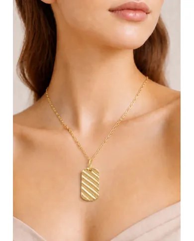 Gold Plated Wave Pendant in 925 Silver | Handmade Unisex Jewelry