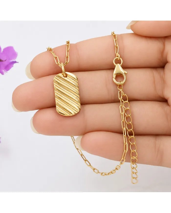 Gold Plated Wave Pendant in 925 Silver | Handmade Unisex Jewelry