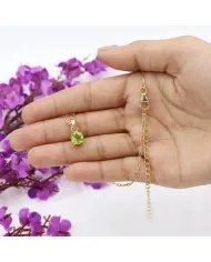 Peridot Pendant - Handmade Gold Plated 925 Silver Jewelry