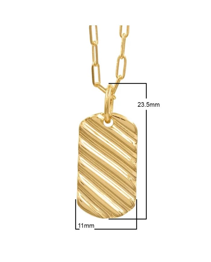 Gold Plated Wave Pendant in 925 Silver | Handmade Unisex Jewelry