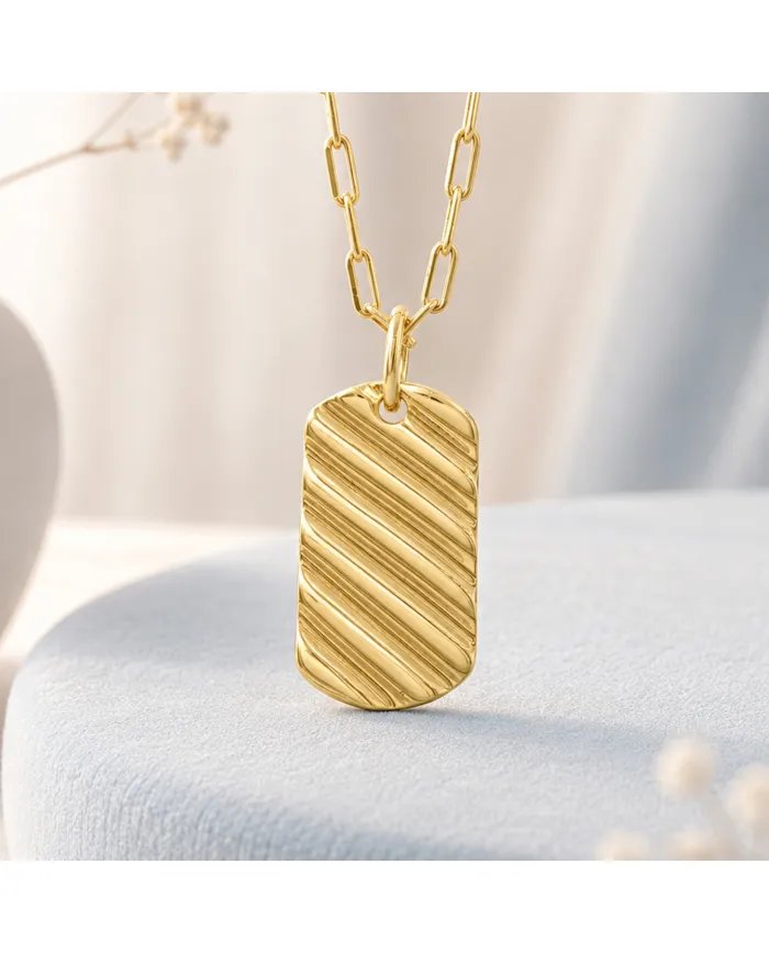 Gold Plated Wave Pendant in 925 Silver | Handmade Unisex Jewelry