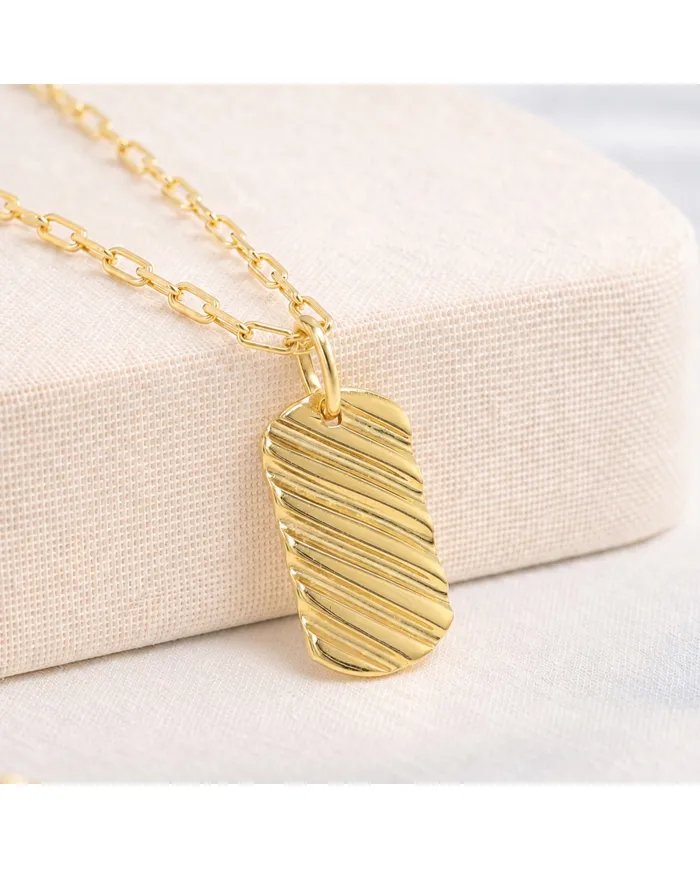 Gold Plated Wave Pendant in 925 Silver | Handmade Unisex Jewelry