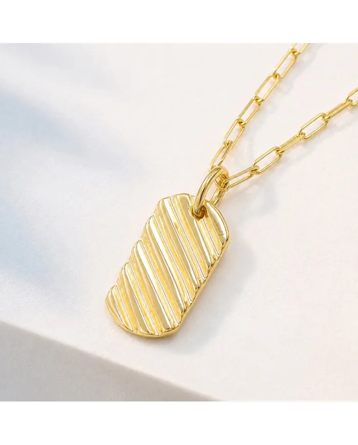 Gold Plated Wave Pendant in 925 Silver | Handmade Unisex Jewelry