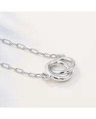 925 Sterling Silver Interlocking Circle Necklace for Her