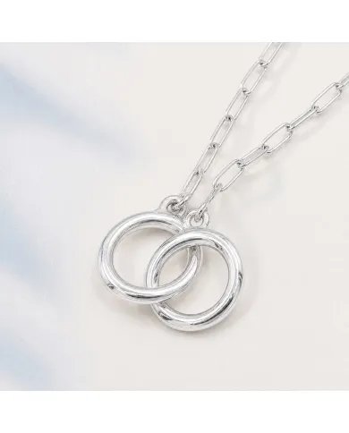 925 Sterling Silver Interlocking Circle Necklace for Her