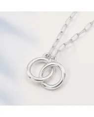 925 Sterling Silver Interlocking Circle Necklace for Her