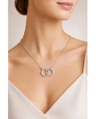 925 Sterling Silver Interlocking Circle Necklace for Her