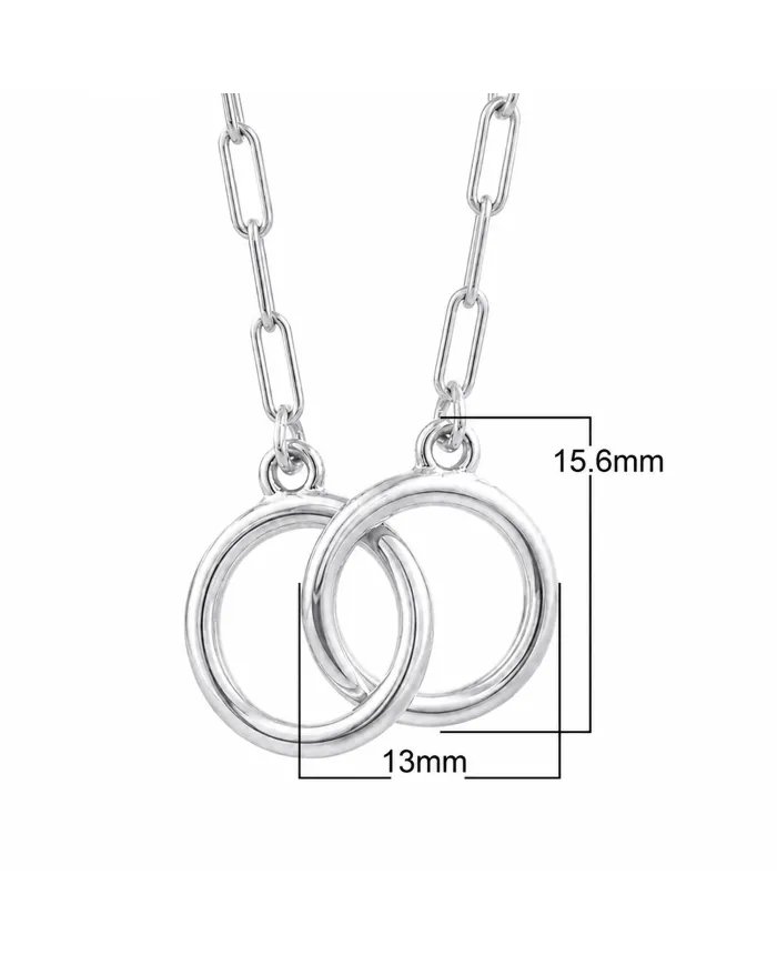 925 Sterling Silver Interlocking Circle Necklace for Her