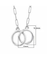 925 Sterling Silver Interlocking Circle Necklace for Her