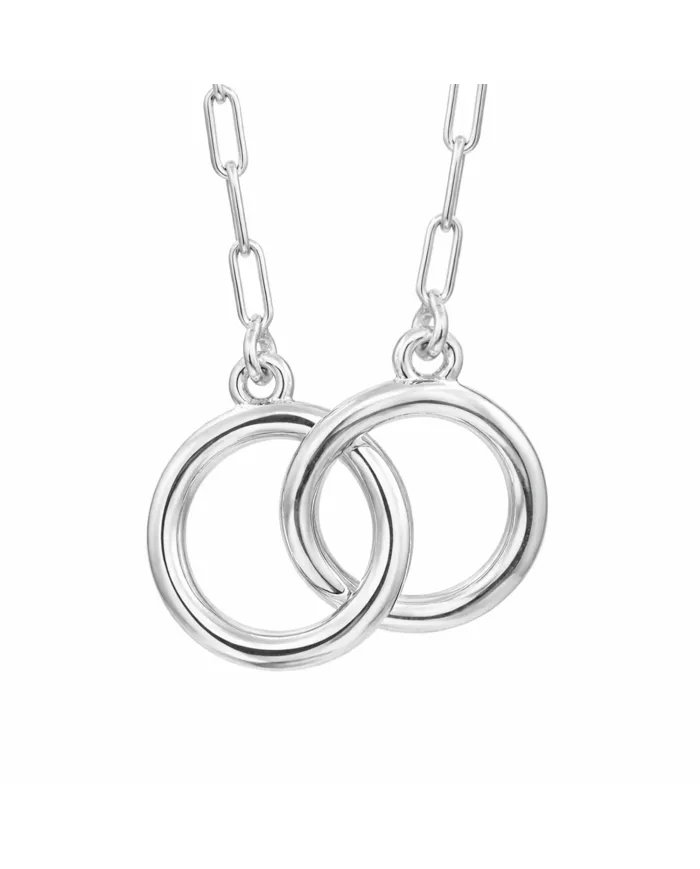 925 Sterling Silver Interlocking Circle Necklace for Her