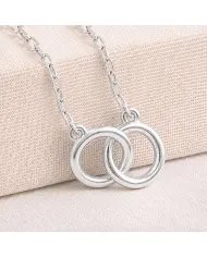 925 Sterling Silver Interlocking Circle Necklace for Her