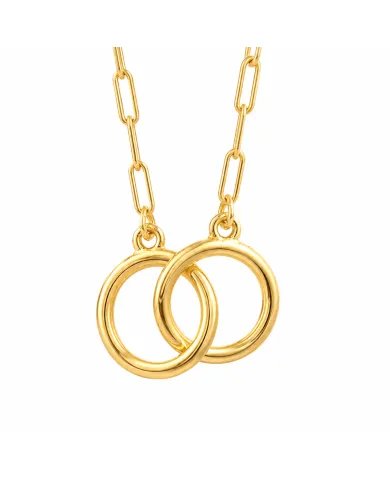Gold Plated Interlocking Circle Necklace – 925 Sterling Silver
