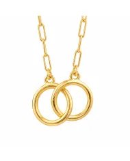 Gold Plated Interlocking Circle Necklace – 925 Sterling Silver