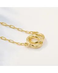 Gold Plated Interlocking Circle Necklace – 925 Sterling Silver