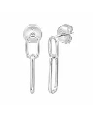 Paper Clip Earrings in 925 Sterling Silver Modern Chain Jewelry