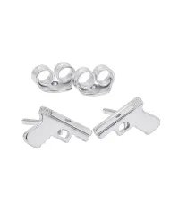Gun-Inspired Stud Earrings in 925 Sterling Silver – Unisex Style