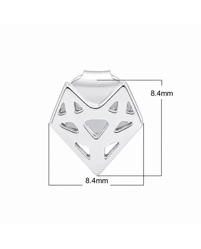 925 Sterling Silver Geometric Heart Stud Earrings – Handmade Jewelry