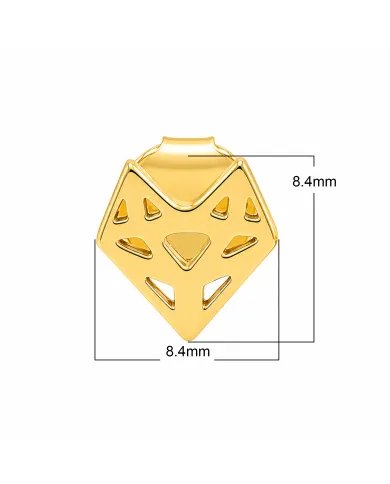 Geometric Minimalist Heart Stud Earrings with Gold Finish in 925 Silver
