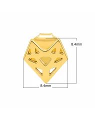 Geometric Minimalist Heart Stud Earrings with Gold Finish in 925 Silver