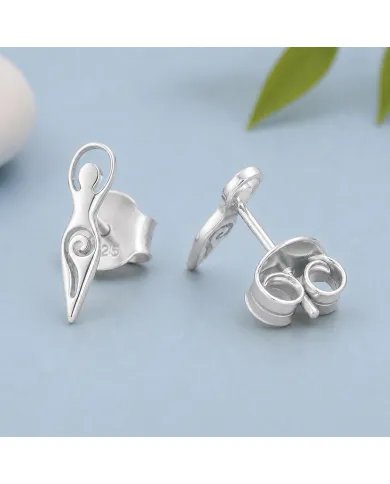 Spiral Goddess Stud Earrings in 925 Sterling Silver – Handmade Jewelry