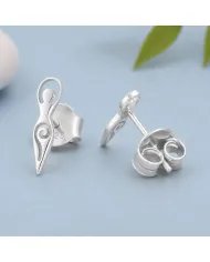 Spiral Goddess Stud Earrings in 925 Sterling Silver – Handmade Jewelry