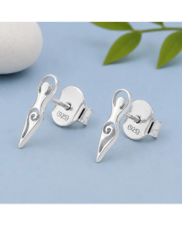 Spiral Goddess Stud Earrings in 925 Sterling Silver – Handmade Jewelry
