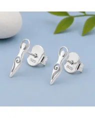 Spiral Goddess Stud Earrings in 925 Sterling Silver – Handmade Jewelry