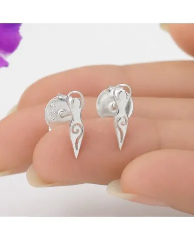 Spiral Goddess Stud Earrings in 925 Sterling Silver – Handmade Jewelry
