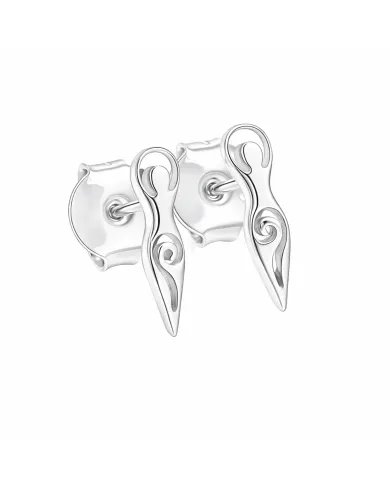 Spiral Goddess Stud Earrings in 925 Sterling Silver – Handmade Jewelry