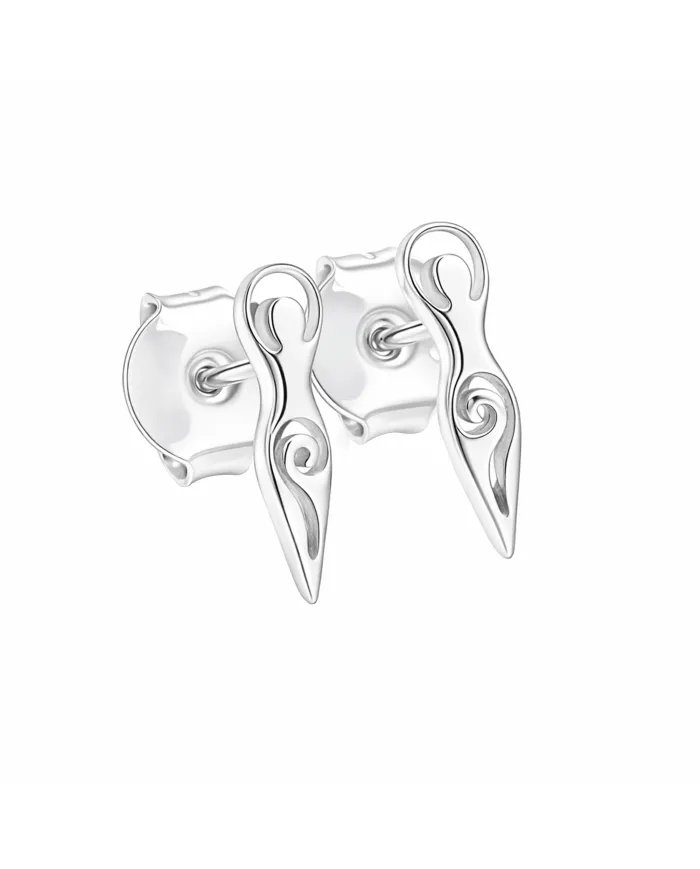 Spiral Goddess Stud Earrings in 925 Sterling Silver – Handmade Jewelry