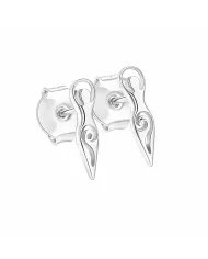Minimalist Gold Plated Cloud & Lightning Stud Earrings in Silver