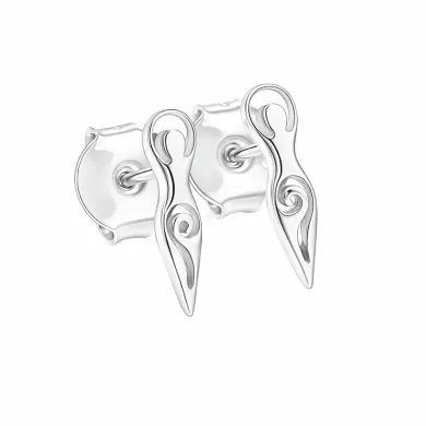 Spiral Goddess Stud Earrings in 925 Sterling Silver – Handmade Jewelry