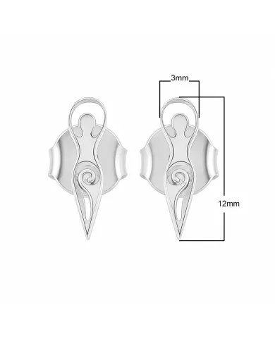 Spiral Goddess Stud Earrings in 925 Sterling Silver – Handmade Jewelry