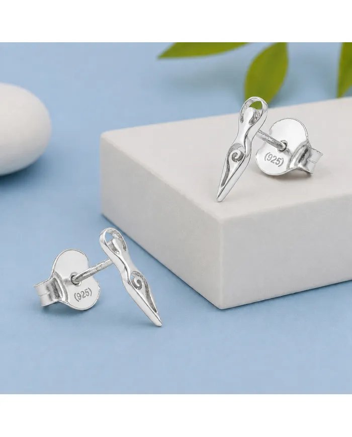 Spiral Goddess Stud Earrings in 925 Sterling Silver – Handmade Jewelry