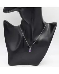 Amethyst Sterling Silver Pendant Necklace - Handmade Gemstone Jewelry