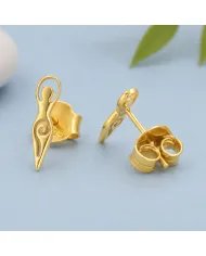 Spiral Goddess Gold Plated Stud Earrings in 925 Sterling Silver