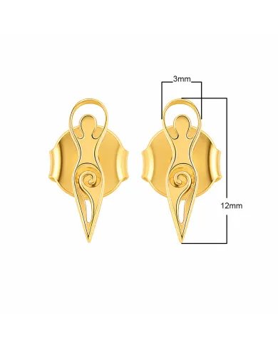 Spiral Goddess Gold Plated Stud Earrings in 925 Sterling Silver