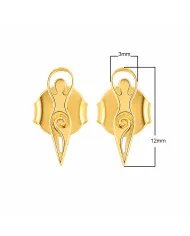 Spiral Goddess Gold Plated Stud Earrings in 925 Sterling Silver