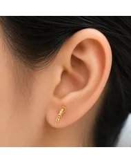 Spiral Goddess Gold Plated Stud Earrings in 925 Sterling Silver