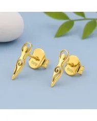 Spiral Goddess Gold Plated Stud Earrings in 925 Sterling Silver