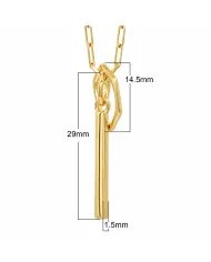 Bar & Ring Pendant - Gold Plated 925 Silver Handmade Gift for Her & Him