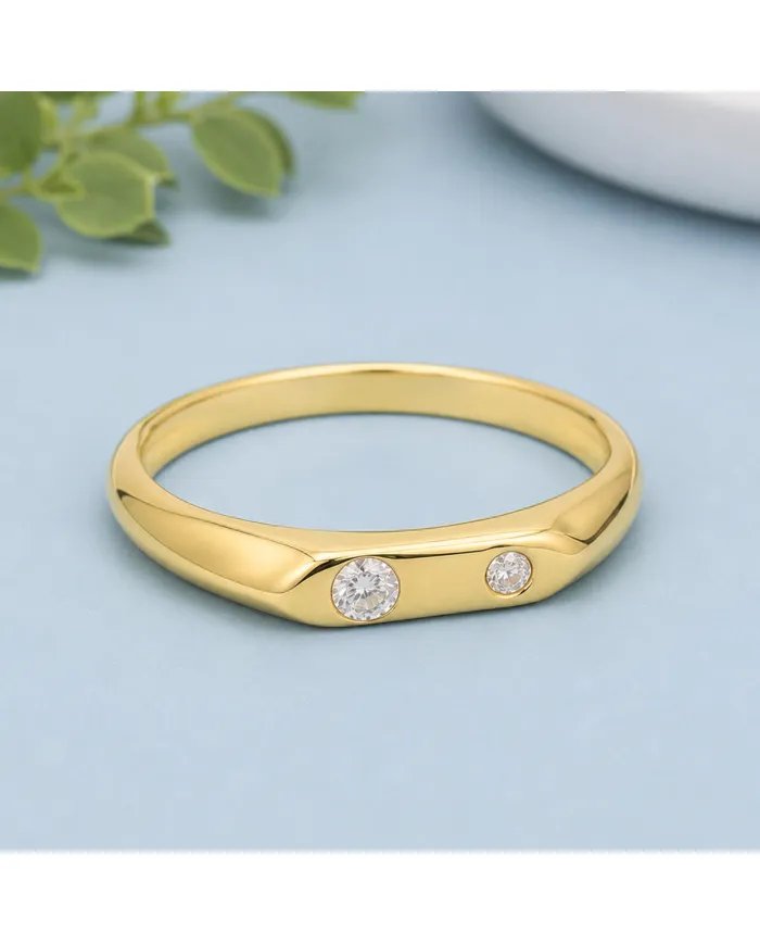 Swarovski Crystal Ring - Handmade Gold Plated 925 Silver Gemstone Jewelry