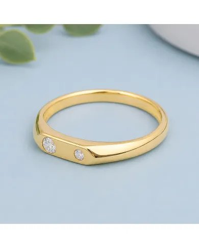 Swarovski Crystal Ring - Handmade Gold Plated 925 Silver Gemstone Jewelry