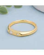 Swarovski Crystal Ring - Handmade Gold Plated 925 Silver Gemstone Jewelry