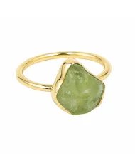 Natural Peridot Ring - 925 Silver Gold Plated Statement Jewelry for Women