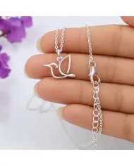 925 Sterling Silver Hummingbird Pendant – Handmade Gift for Her