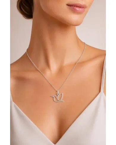 925 Sterling Silver Hummingbird Pendant – Handmade Gift for Her