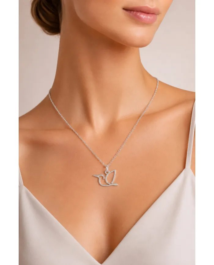 925 Sterling Silver Hummingbird Pendant – Handmade Gift for Her
